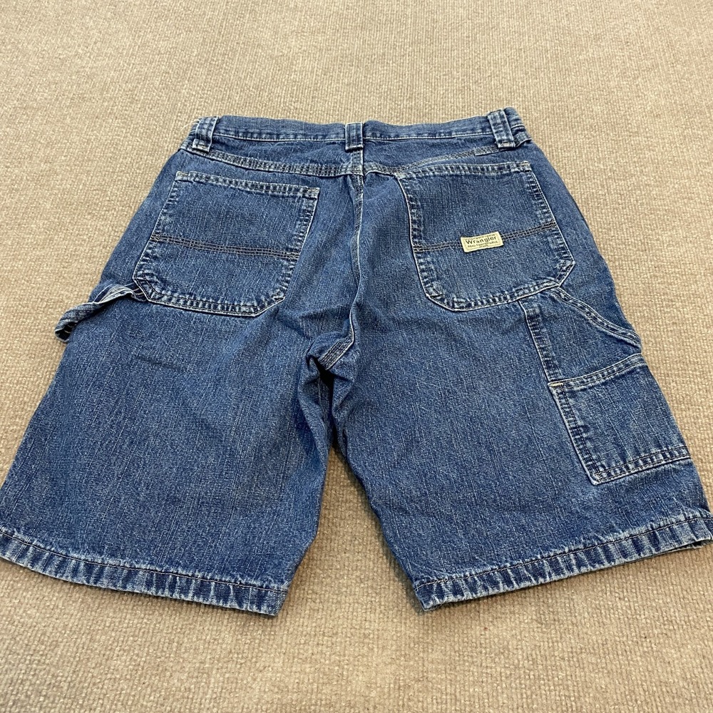 Wrangler Carpenter Shorts Mens 30 Blue Denim Baggy Relaxed Cargo Jeans Workwear